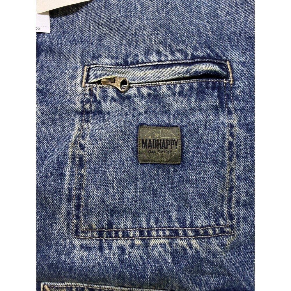 Gap X MadHappy Denim Jacket Men's Medium Blue Full-Zip Hooded Long Sleeve Collar - Picture 5 of 12